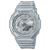 Casio G-Shock GA-2100 Herrenuhr silbermetallic, rundes Gehäuse mit Displayfenster