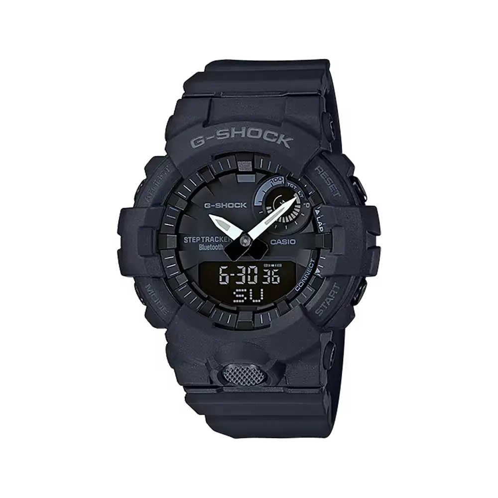 Casio G-Shock Herrenuhr mit schwarzem Kunststoffarmband und digitaler Anzeige