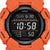 Casio G-Shock Uhr-Zoom: orangefarbenes Gehäuse und großes Digitaldisplay
