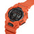 Casio G-Shock Uhr mit orangefarbenem Kunststoffarmband, schwarzem Digitaldisplay