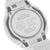 Fondo de reloj de acero inoxidable con grabado, tornillos y caja blanca