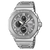 Silberne G-SHOCK Herrenarmbanduhr, schwarzes Mehrzonen-Zifferblatt, Metallarmband