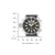 Reloj de hombre con esfera negra, escala de buceo y correa de caucho negra