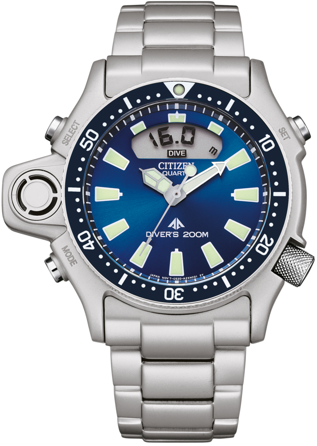 Reloj Citizen Promaster para hombre con esfera azul y correa de acero inoxidable