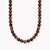 Collar para hombre con cuentas de ojo de tigre en tonos verde, rojo y marrón
