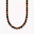 Collar para hombre con cuentas de ojo de tigre, collar de cuentas redondas, sin colgante visible