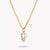 Collar dorado para mujer con tres colgantes de circonita blanca, cadena de eslabones finos
