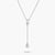 Collar con forma de Y en plata con colgante de circonita blanca y dos niveles de cadena