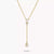 Cadena con forma de Y con eslabones dorados y circonitas blancas