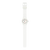 Kinder-Analoguhr mit weißem Armband, Draufsicht auf das weiße Zifferblatt