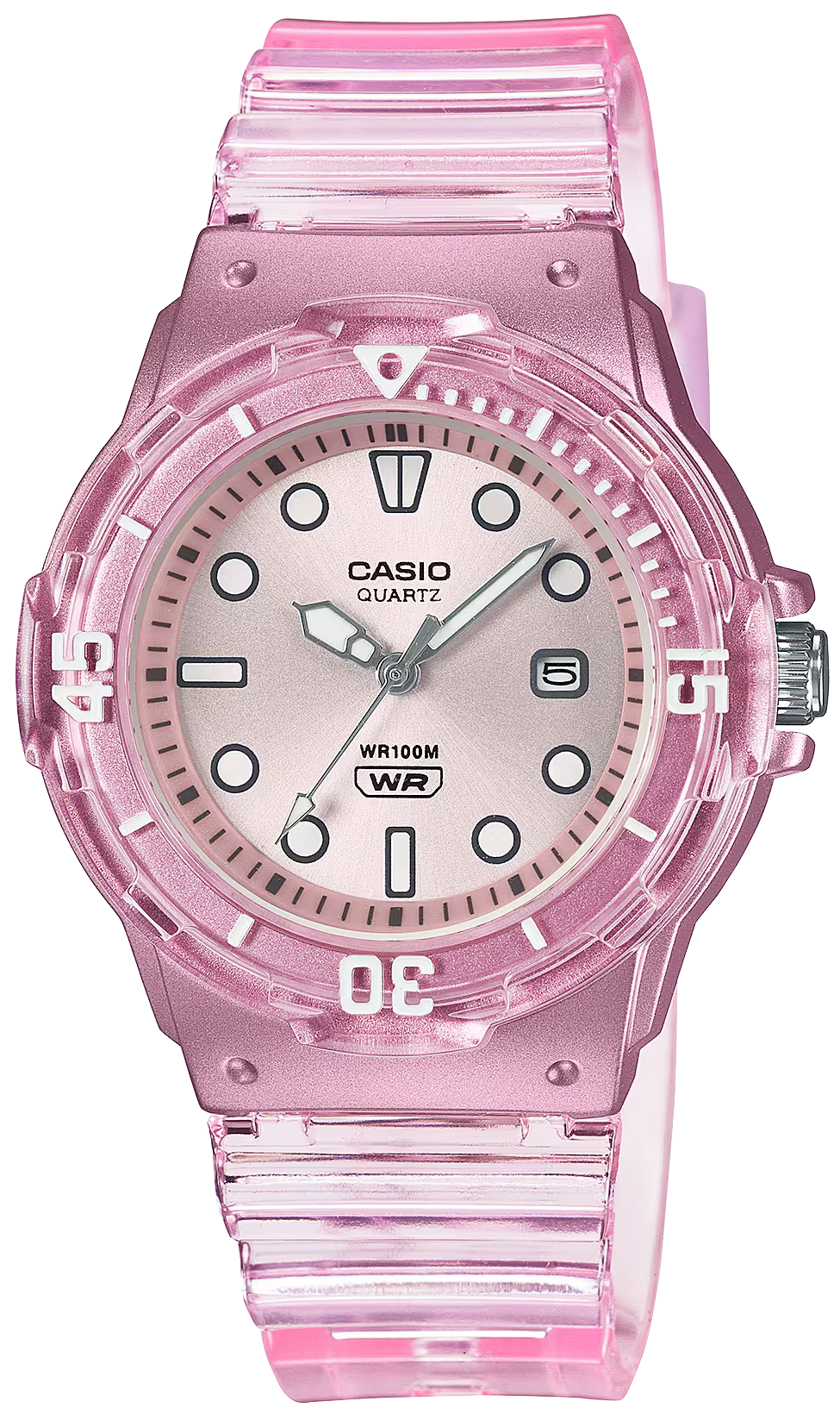 Casio Reloj de mujer con correa rosa y esfera redonda, analógico, con indicación WR