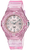 Casio Reloj de mujer con correa rosa y esfera redonda, analógico, con indicación WR