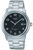 Reloj Casio para hombre con esfera negra, ventana de fecha y correa de acero inoxidable