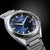 Citizen Serie 8 Reloj para hombre, primer plano con esfera azul y bisel de acero inoxidable