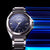Reloj de hombre con esfera azul y correa de acero inoxidable, caja redonda de 40 mm