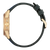 Pulsera de hombre, caja dorada y correa de cuero azul con hebilla de pasador