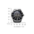 Reloj de buceo compacto con esfera negra, índices luminosos y pulsera de metal