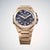 Pulsera para hombre con caja en tono oro rosa y esfera azul oscuro