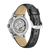 Reloj de hombre con movimiento visible y correa de cuero negra, caja de acero inoxidable