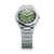 Pulsera de hombre con esfera verde, automática, correa de titanio plateado