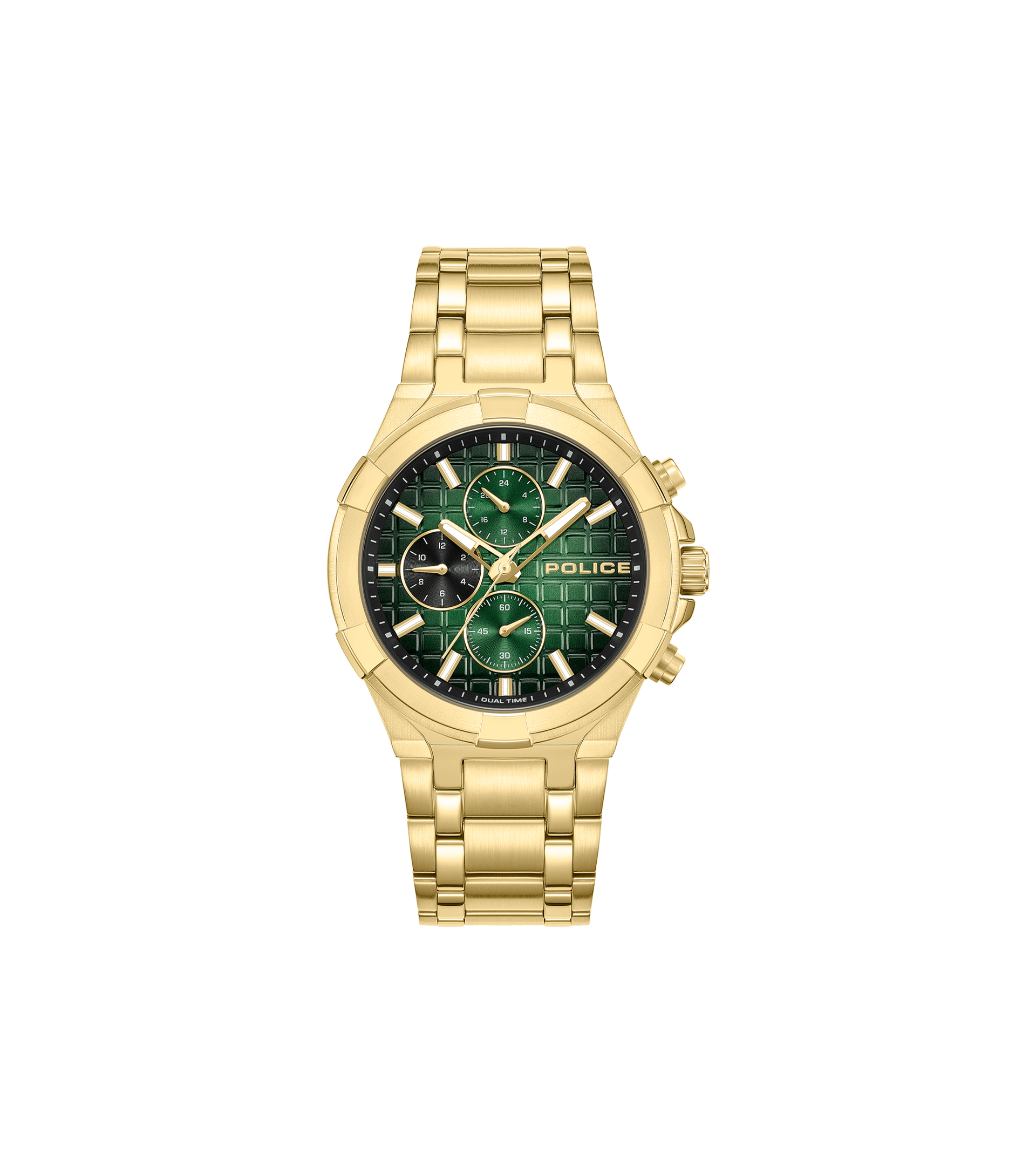 Police Guardian PEWGK0082003 Herrenuhr Goldfarben • Multifunktion mit Dual-Time • Gold-IP-Beschichtung