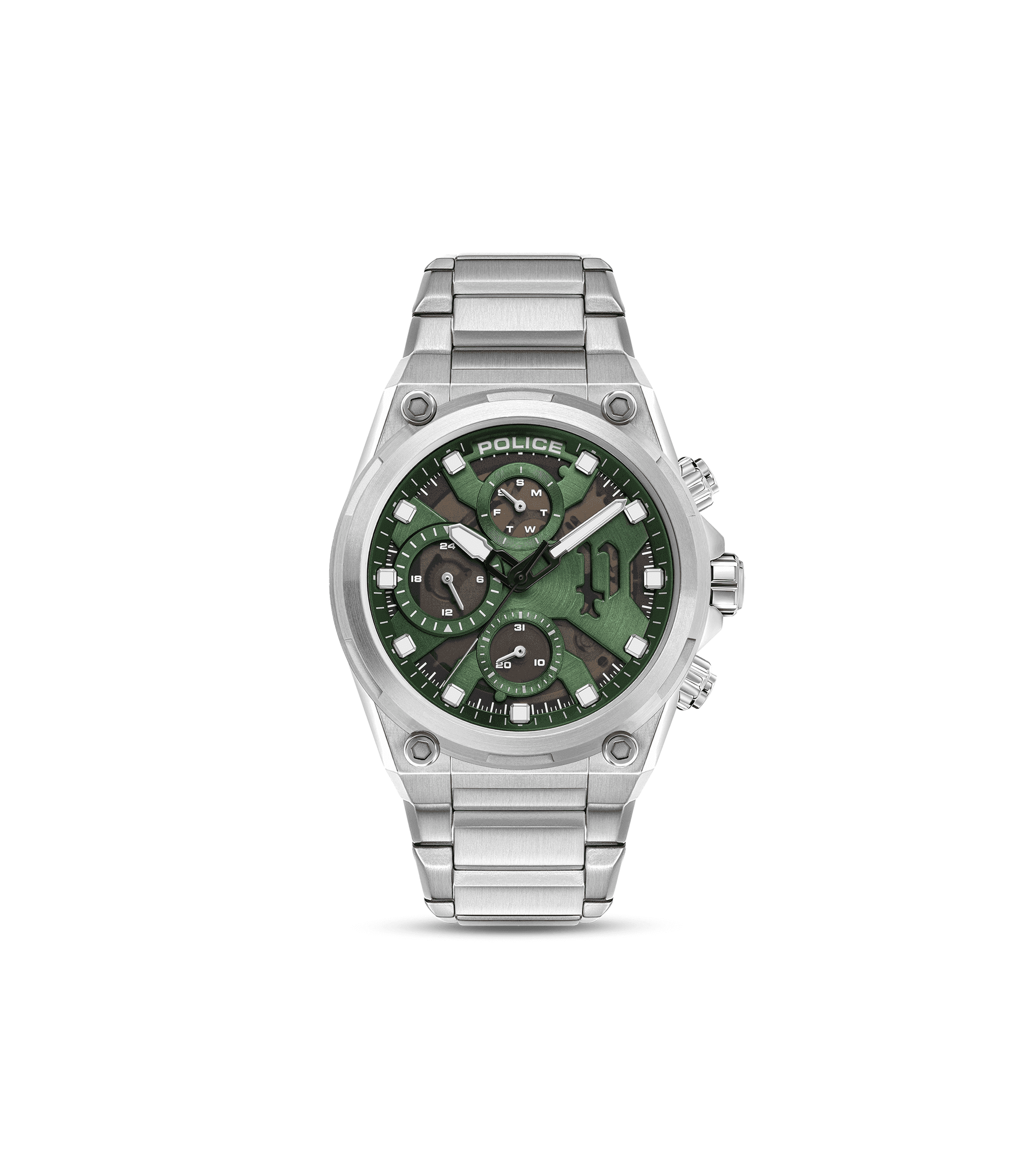 Police Airflow PEWGK2239104 Herrenuhr Silber • Multifunktionswerk • Industriedesign