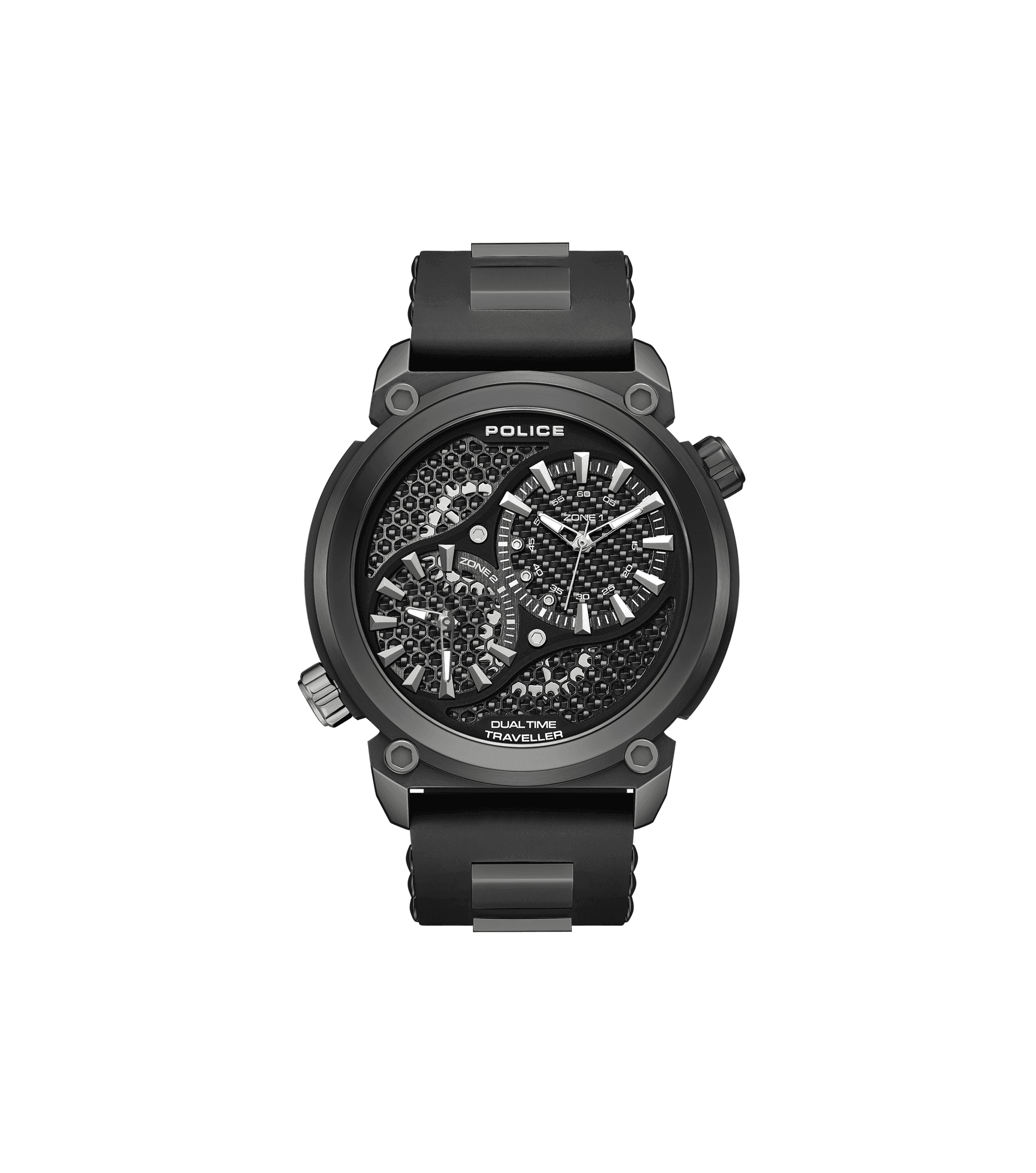 Police Boa PEWGM0071802 Herrenuhr Schwarz • Ionenplattiertes Gehäuse • Doppelkronen-Design