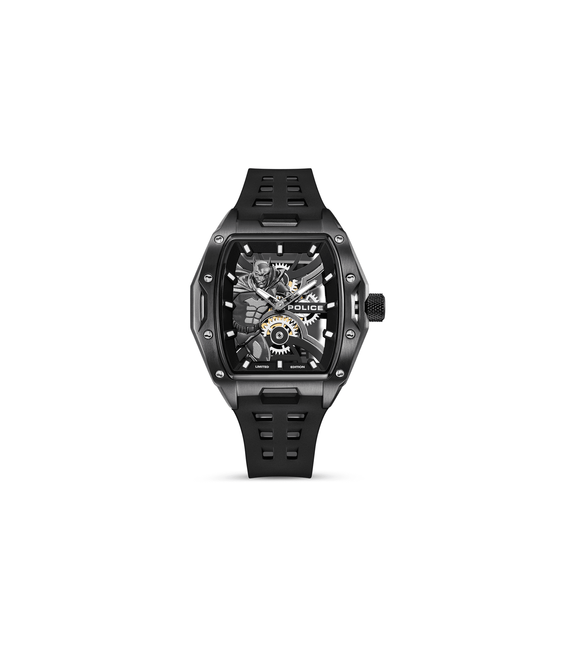 Police Gotham PEWGM0075301 Herrenuhr Schwarz • Limitierte Edition • Batman-Zifferblatt