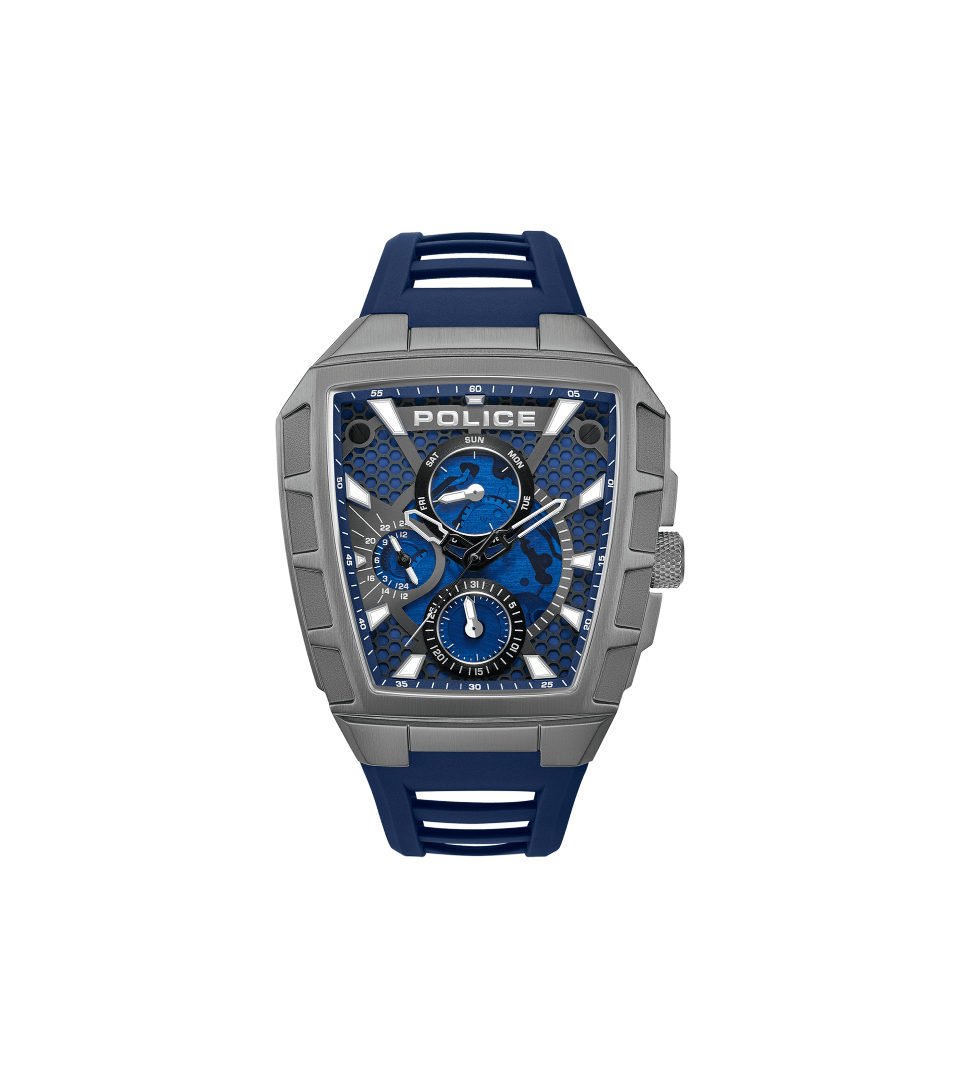 Police Tough Gear PEWGQ0056806 Herrenuhr Blau • Mineralglas • Multifunktion