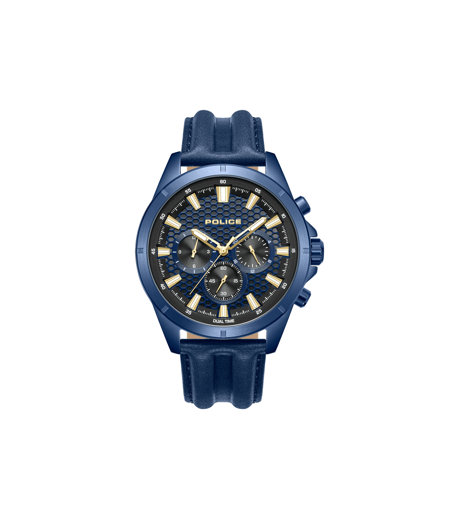Police Malawi PEWJF2204113 Herrenuhr Blau • Multifunktions-Chronograph • Blaue IP-Beschichtung