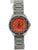 Reloj de hombre con caja de acero, pulsera de acero inoxidable, esfera roja y números verdes