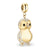 Colgante de acero inoxidable con forma de pingüino, chapado en oro, vista lateral con cristales