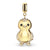 Colgante de acero inoxidable con forma de pingüino, chapado en oro con incrustaciones de cristal