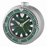 Seiko QHE207A Reloj de Mesa Plateado • Bisel Giratorio • Segundero Sweep Silencioso