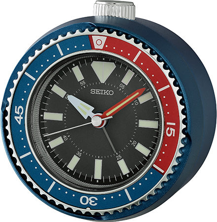 Seiko QHE207L Reloj Despertador Azul • Mecanismo Sweep Silencioso • Esfera Luminosa Lumibrite