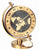 Seiko QHG106G Reloj de Mesa Dorado • Movimiento Sweep Silencioso • Disco Giratorio de Hora Mundial