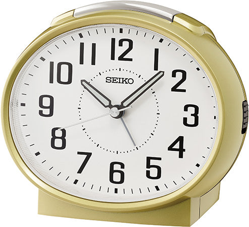 Seiko QHK059G Reloj Despertador Dorado • Movimiento de Cuarzo Analógico • Función Snooze