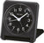 Seiko Reisewecker mit analogem schwarzem Zifferblatt, arabischen Ziffern und Ständer