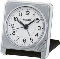 Seiko QHT015S Reloj Despertador de Viaje Plateado • Movimiento de Cuarzo Analógico • Agujas Luminosas y Snooze