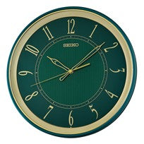 Seiko QXA834M Reloj de Pared Verde • Segundero Sweep Silencioso • Movimiento de Cuarzo