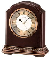Seiko QXE018B Reloj de Mesa Marrón • Caja de Madera con Función de Alarma • Números Romanos