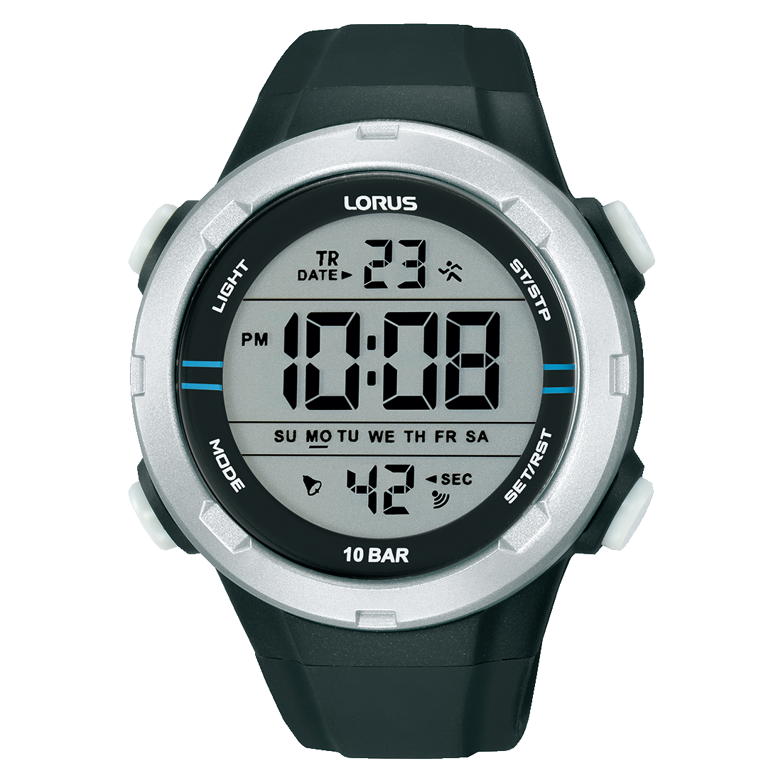 Lorus Sports R2301QX9 Herren Armbanduhr • Digitaluhr mit 13 Funktionen • 10 BAR wasserdicht