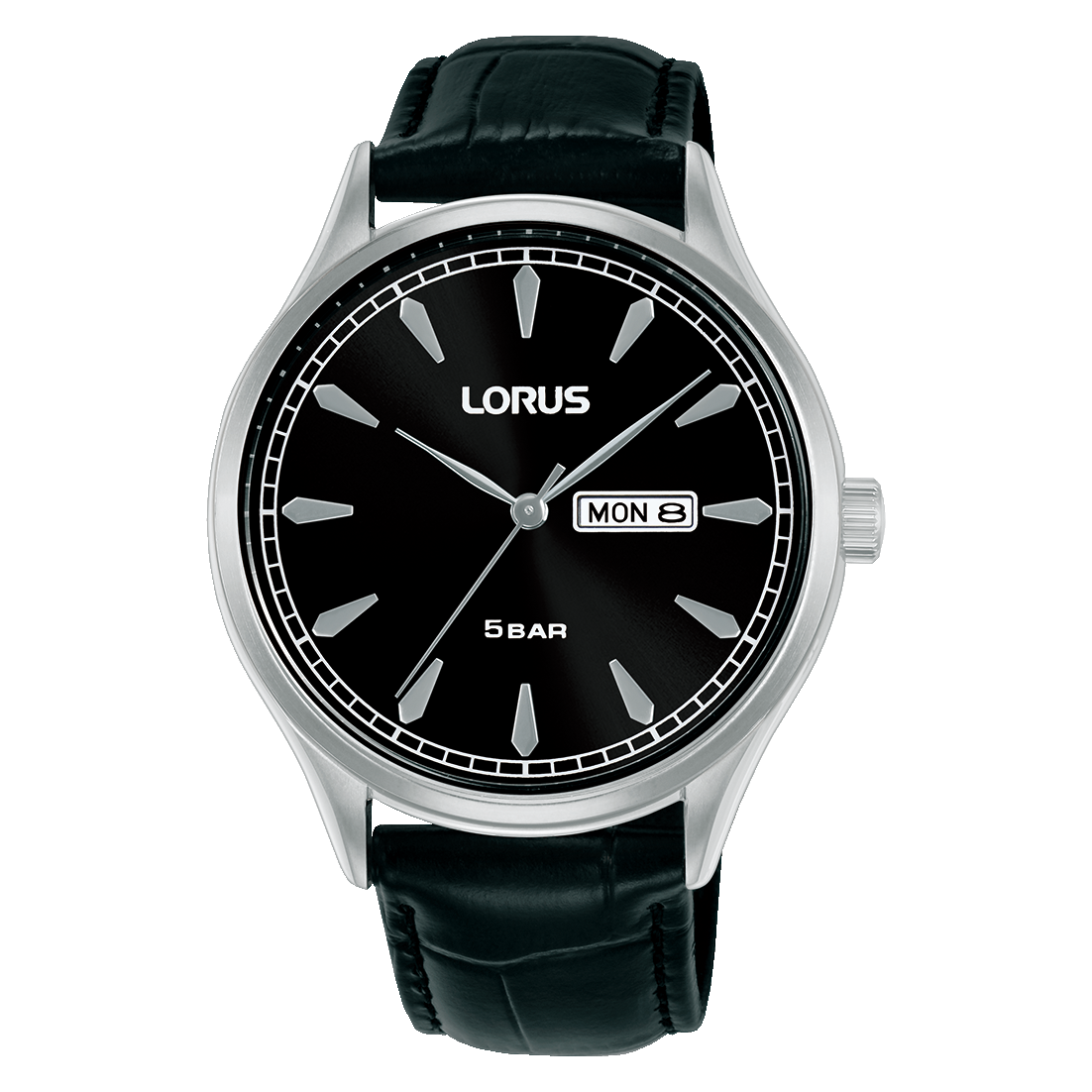 Lorus Classic RH327BX9 Herren Armbanduhr • Mineralglas • Schwarzes Lederband