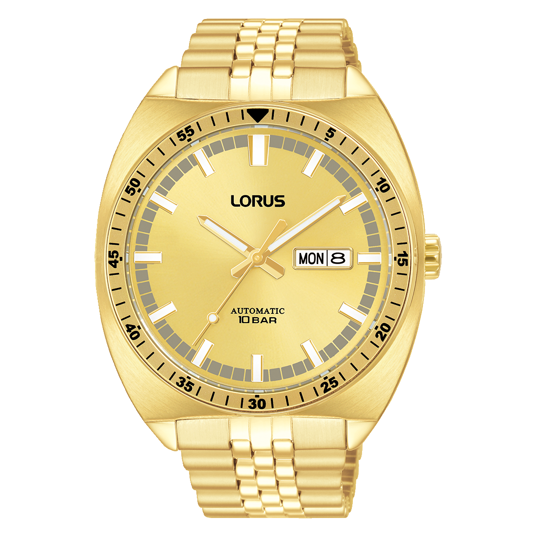 Lorus Sports RL450BX9 Herren Armbanduhr Gold • Automatikwerk • 10 BAR wasserdicht