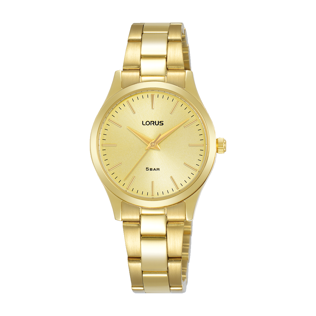 Lorus Classic RRX82HX9 Damen Armbanduhr Champagner • Mineralglas • Edelstahlarmband