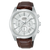 Lorus Classic RT305LX9 Herrenuhr Chronograph • Weißes Zifferblatt • Dunkles Lederband