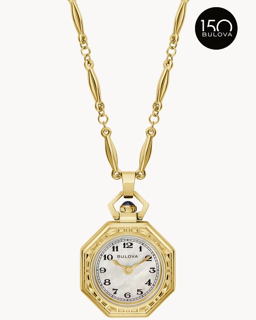 Bulova Rubaiyat 97L182 Damen Umhängeuhr Weiß • Saphirglas • Art-Déco-Design