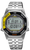 Reloj de pulsera Seiko para hombre: correa de metal, esfera digital negra, detalles en amarillo