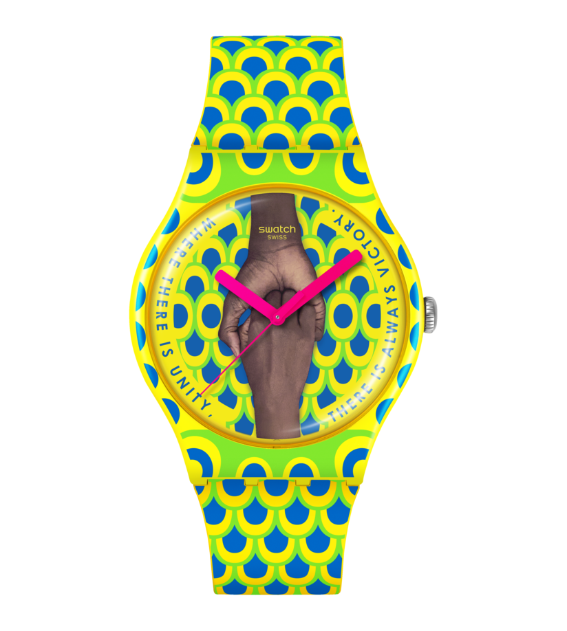 Swatch Originals Large SO29Z148 Unity Always Armbanduhr Gelb • Biosourced Gehäuse • Künstler-Edition