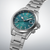 Reloj Seiko Prospex para hombre, esfera turquesa, correa de acero inoxidable, vista lateral